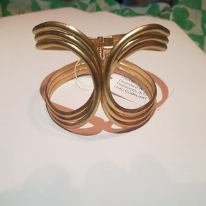 Gold hinged Cuff bracelet